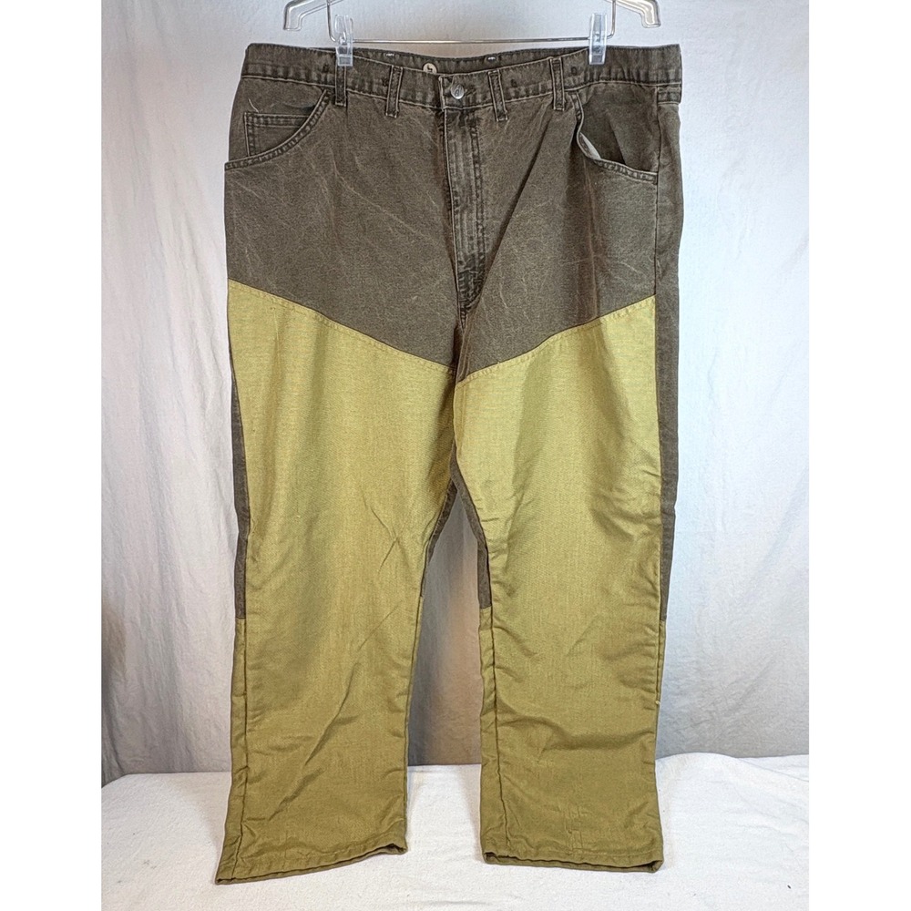 Wrangler Pro Gear Mens 42x30 Brown Brush Hunting Canvas Overlay Workwear Pants